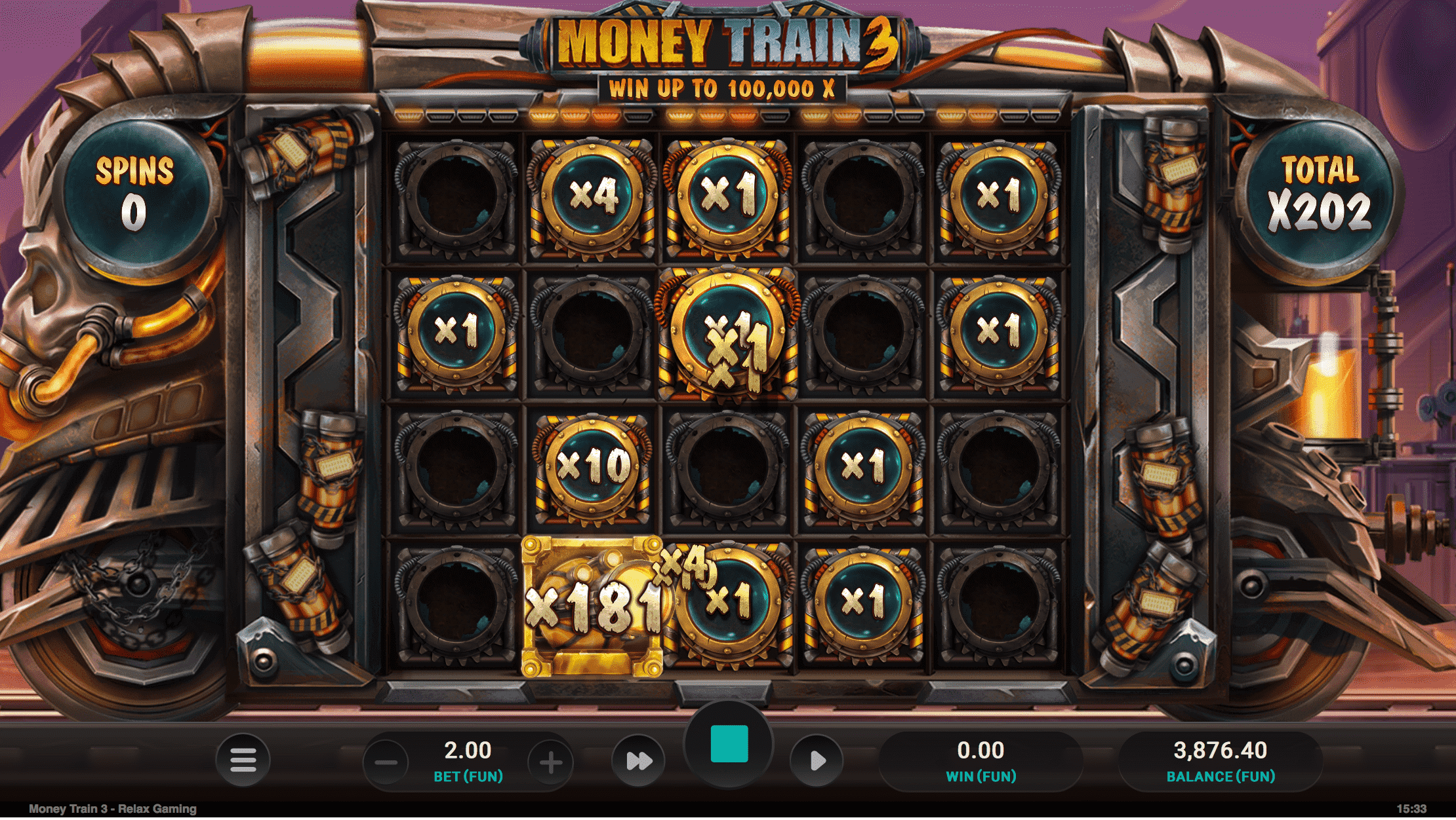 Money Train 3 bonus round multiplier